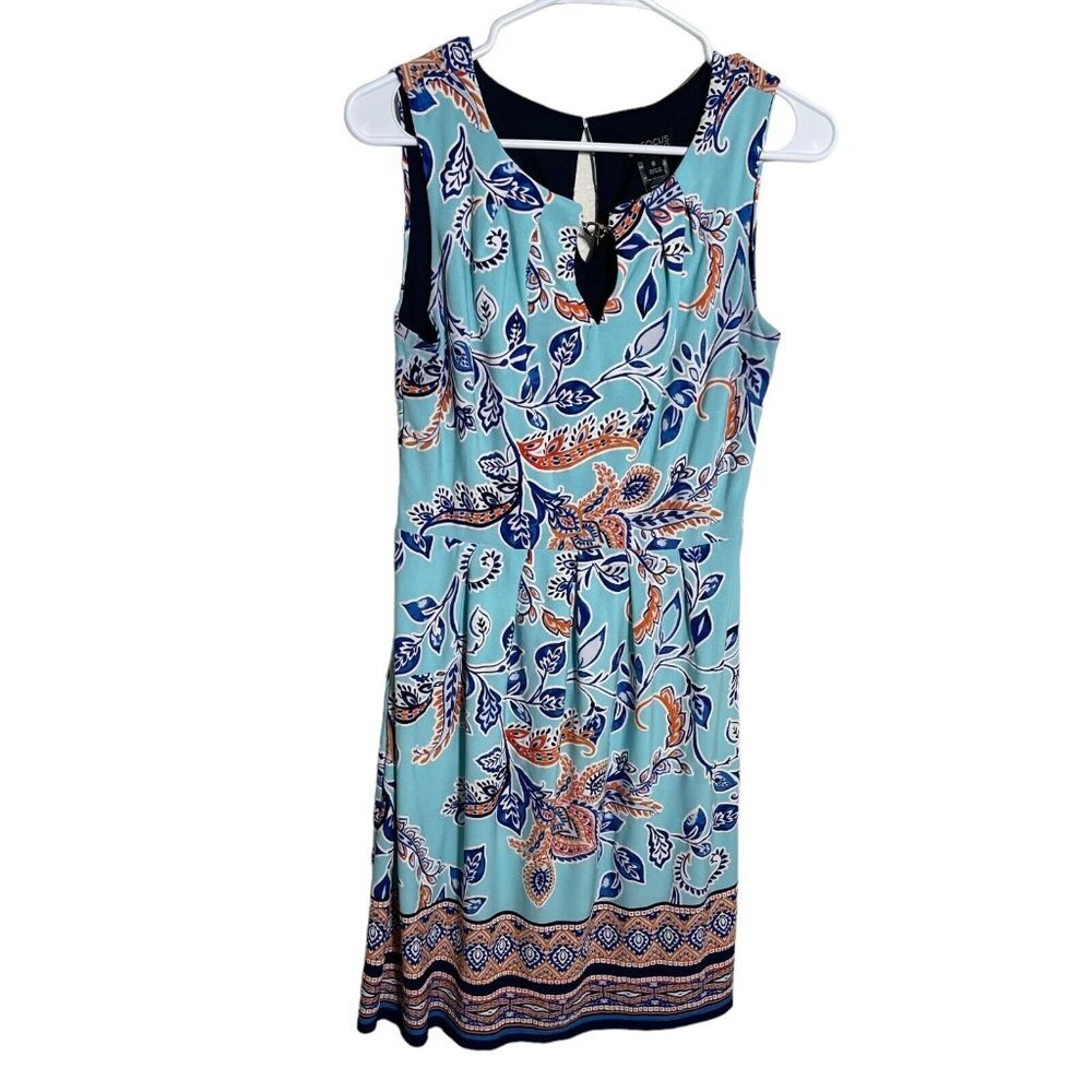 Enfocus Studios Dress Women's 8 Multicolor Sleeveless Keyhole Sheath